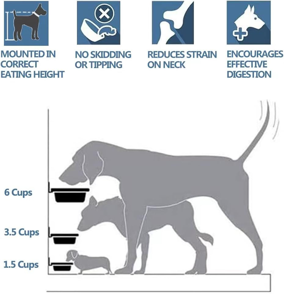 Elevated Cat Bowls, Raised Cat Food and Water Bowls,Wall Mounted Pet Comfort Feeding Bowls