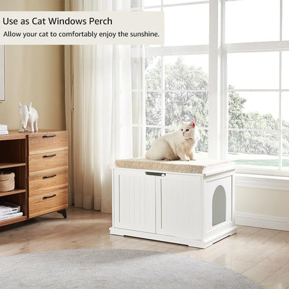 Cat Litter Box Enclosure Furniture, Hidden Litter Box Cover
