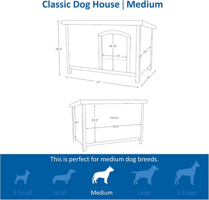 Pet Products Dog Club House, Large,Glazed Pine,40.75X26.75X28.25 Inch (Pack of 1),39552