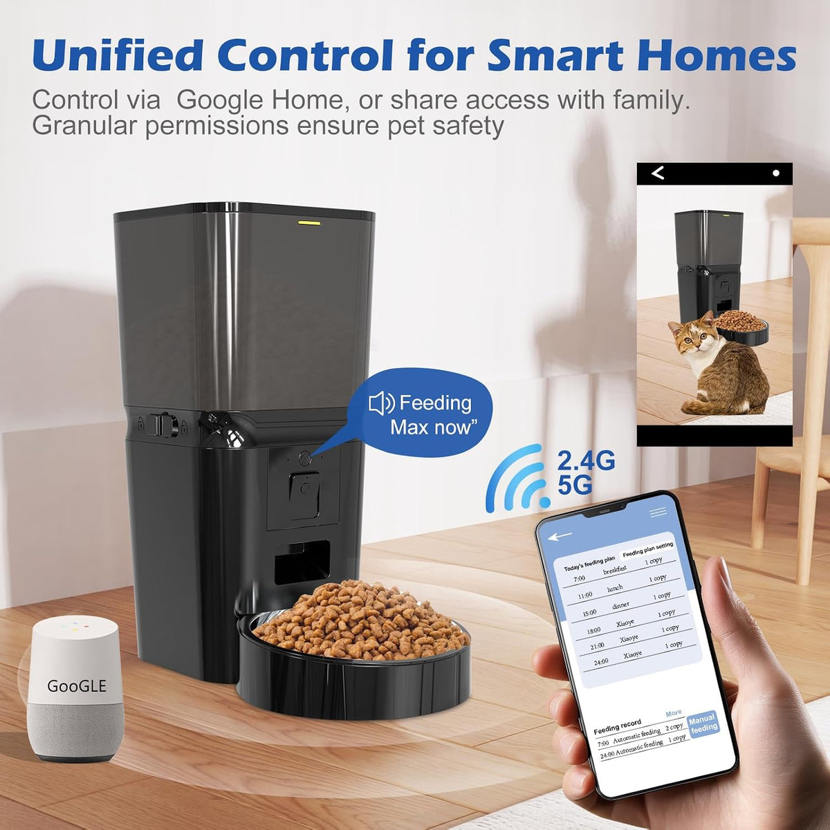 6L Smart Wifi Automatic Cat & Dog Feeder with Camera