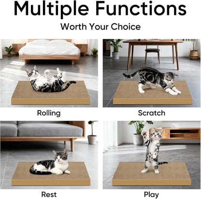 Cat Scratcher 8-Pack Refills, Large Cardboard Pads for Indoor Cats