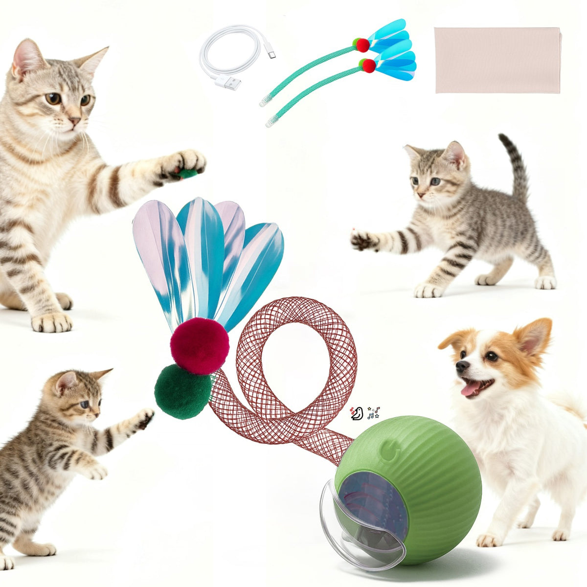 Automatic Rolling Ball for Cats – Rechargeable Smart Interactive Toy, Durable