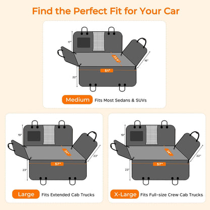 Hard Bottom Dog Car Seat Cover, Back Seat Extender for Cars & Suvs