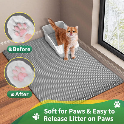 Cat Litter Mats- Extra Large XXL 47''X 36'',2 Layer Litter Box Mat for Indoor Cats,Rug for Pet Kitty,Litter Trapping Mats,Waterproof Urine Proof,Non-Slip