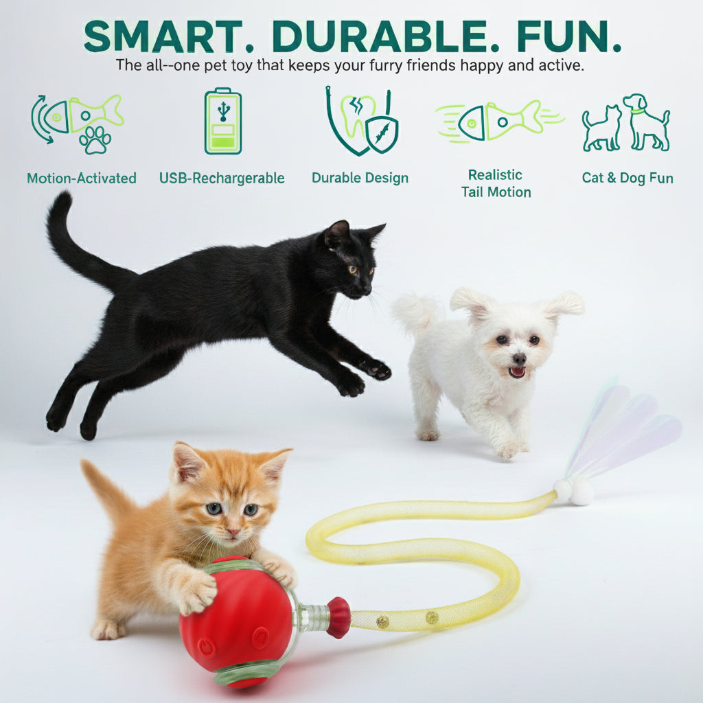 Automatic Rolling Ball for Cats – Rechargeable Smart Interactive Toy, Durable