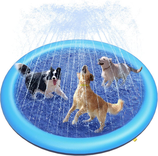 Dog Pool, Anti-Slip Splash Pad for Dogs, 67 In, Blue