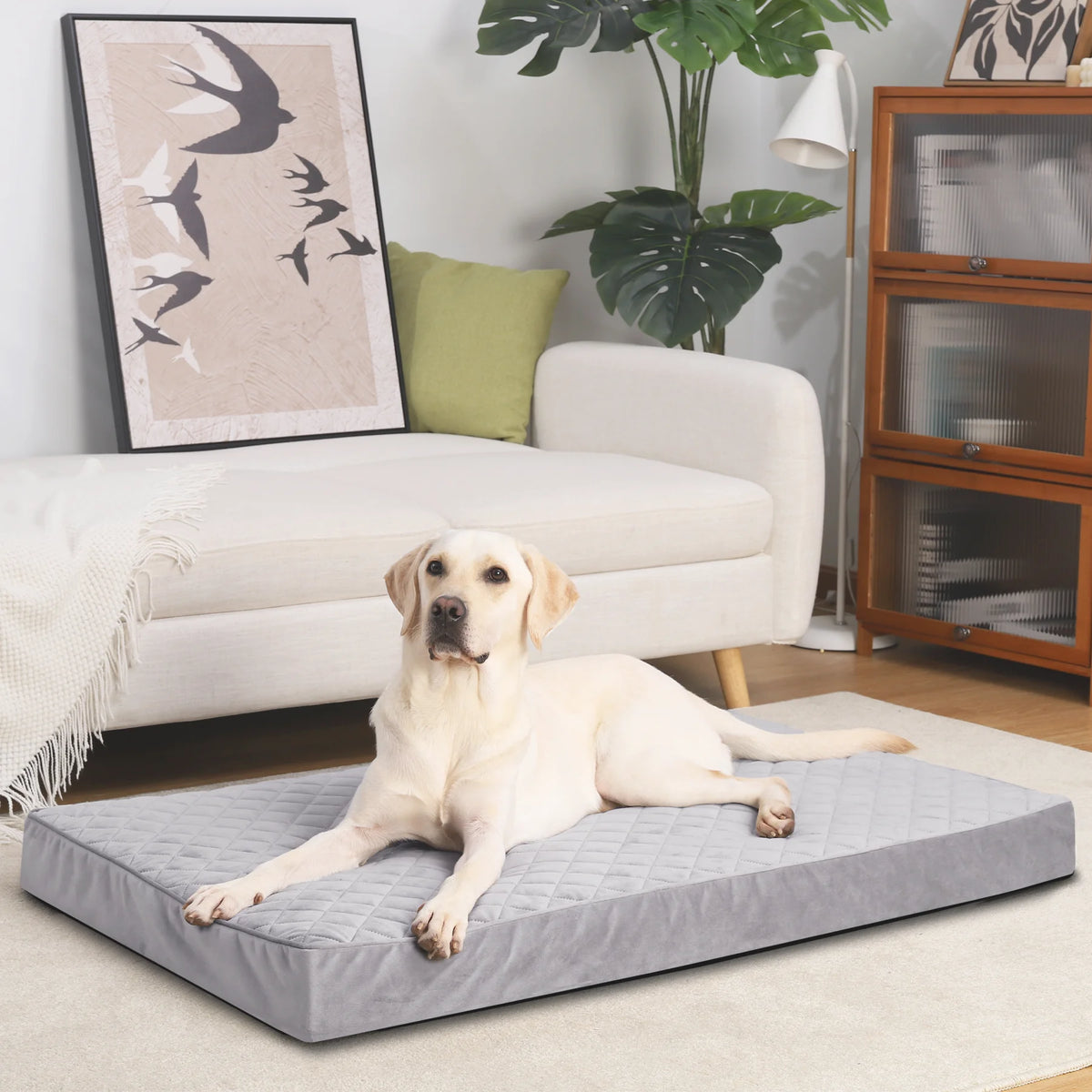 47" Waterproof Orthopedic Dog Bed for Xxlarge Dogs Orthopedic Dog Crate Bed with Removable Washable Cover