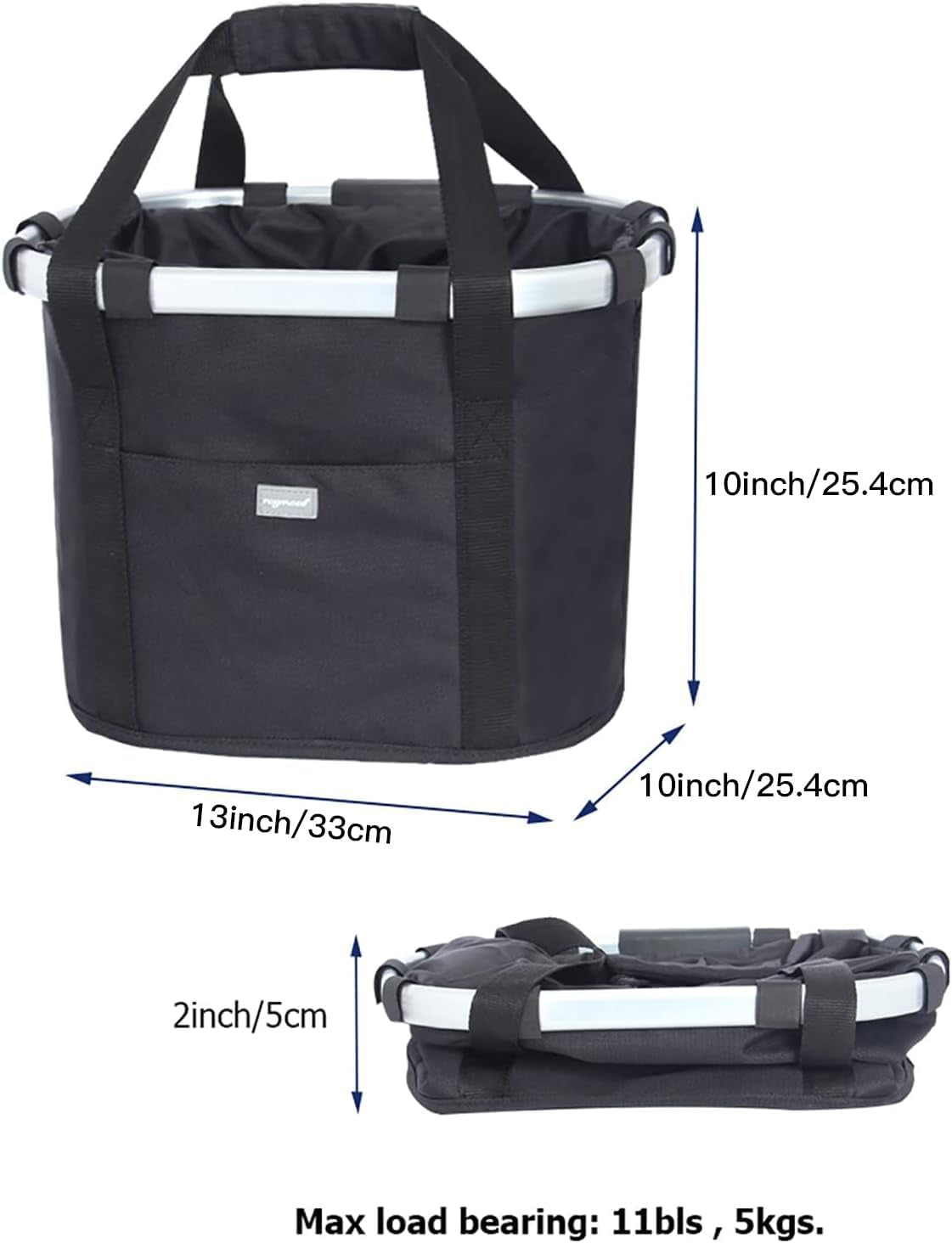 Bicycle Basket Dog Bike Handlebar Basket Front,Folding Detachable Quick Release Easy Install,Cycling Picnic Bag