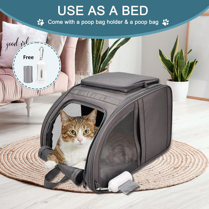 Pet Backpack Carrier for Small Dog, Soft Car Bed Ideal for Traveling
