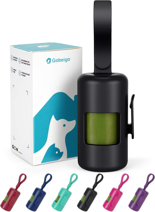 Dog Poop Bag Holder with Used Bag Hook(Black)