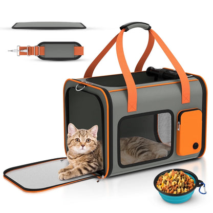 Cat Carrier Soft Sided, Pet Travel Dog Carrier for Small Dogs Cats up to 20Lbs, Cat Dog Bag Airline Approved