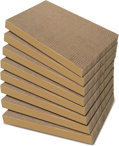 Cat Scratcher 8-Pack Refills, Large Cardboard Pads for Indoor Cats