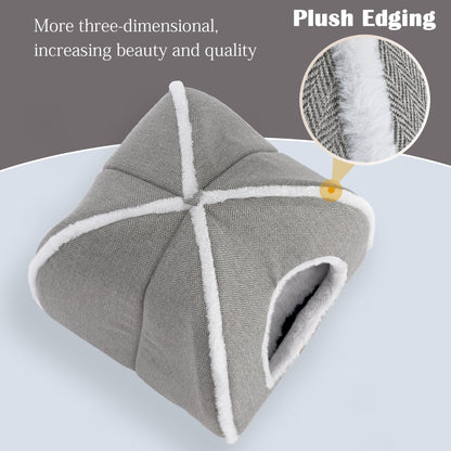 Cat Bed for Indoor Cats - Cat Cave Bed Cat House Cat Tent with Removable Washable Cushioned Pillow
