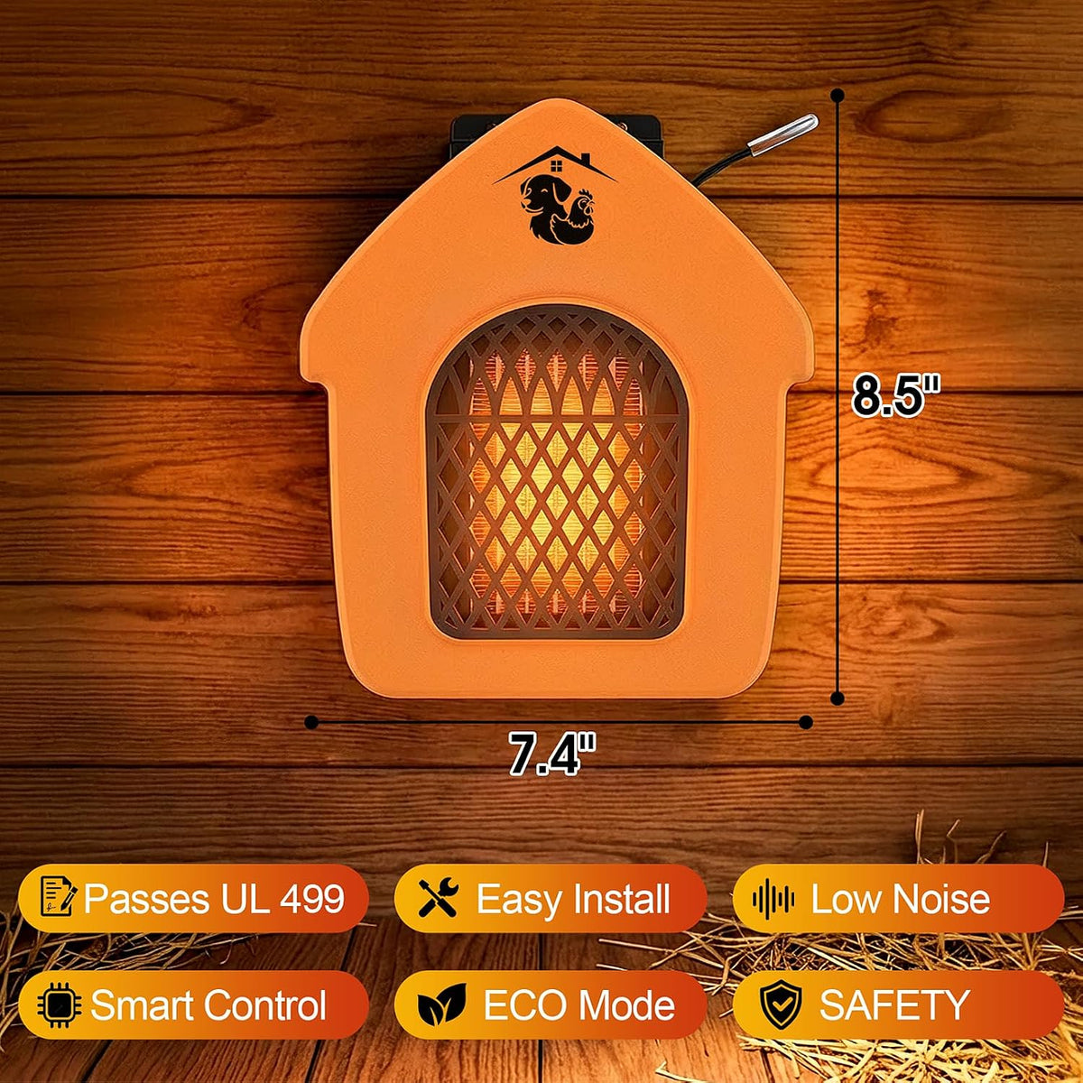 Dog House Heater with Thermostat, Chicken Coop Heater