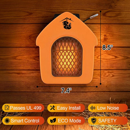 Dog House Heater with Thermostat, Chicken Coop Heater