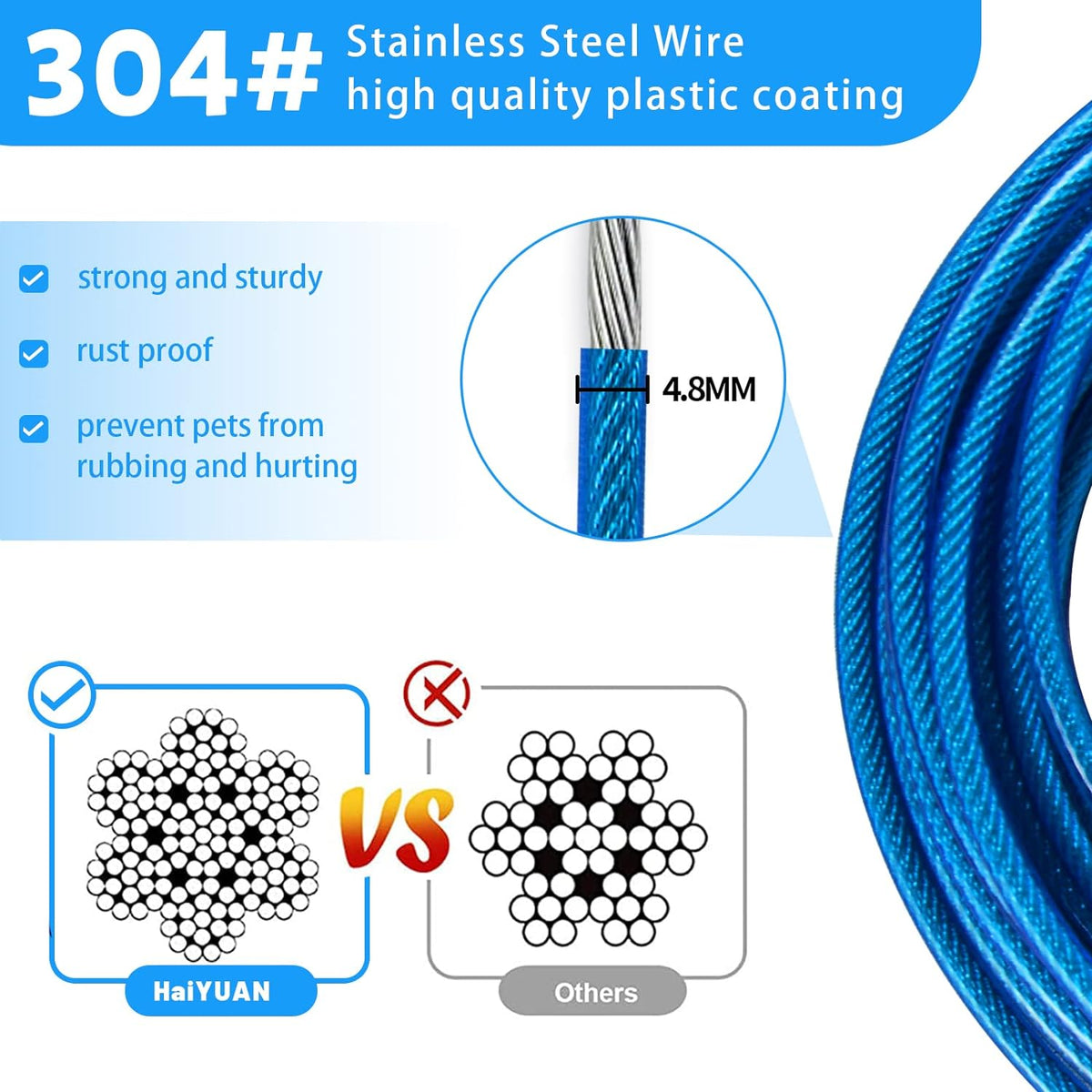 Dog Tie Out Cable, Dog Runner Cable