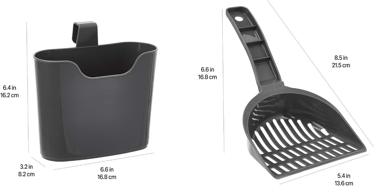 Durable Cat Litter Scoop with Holder, Hangs on Litter Box, Efficient Scooper