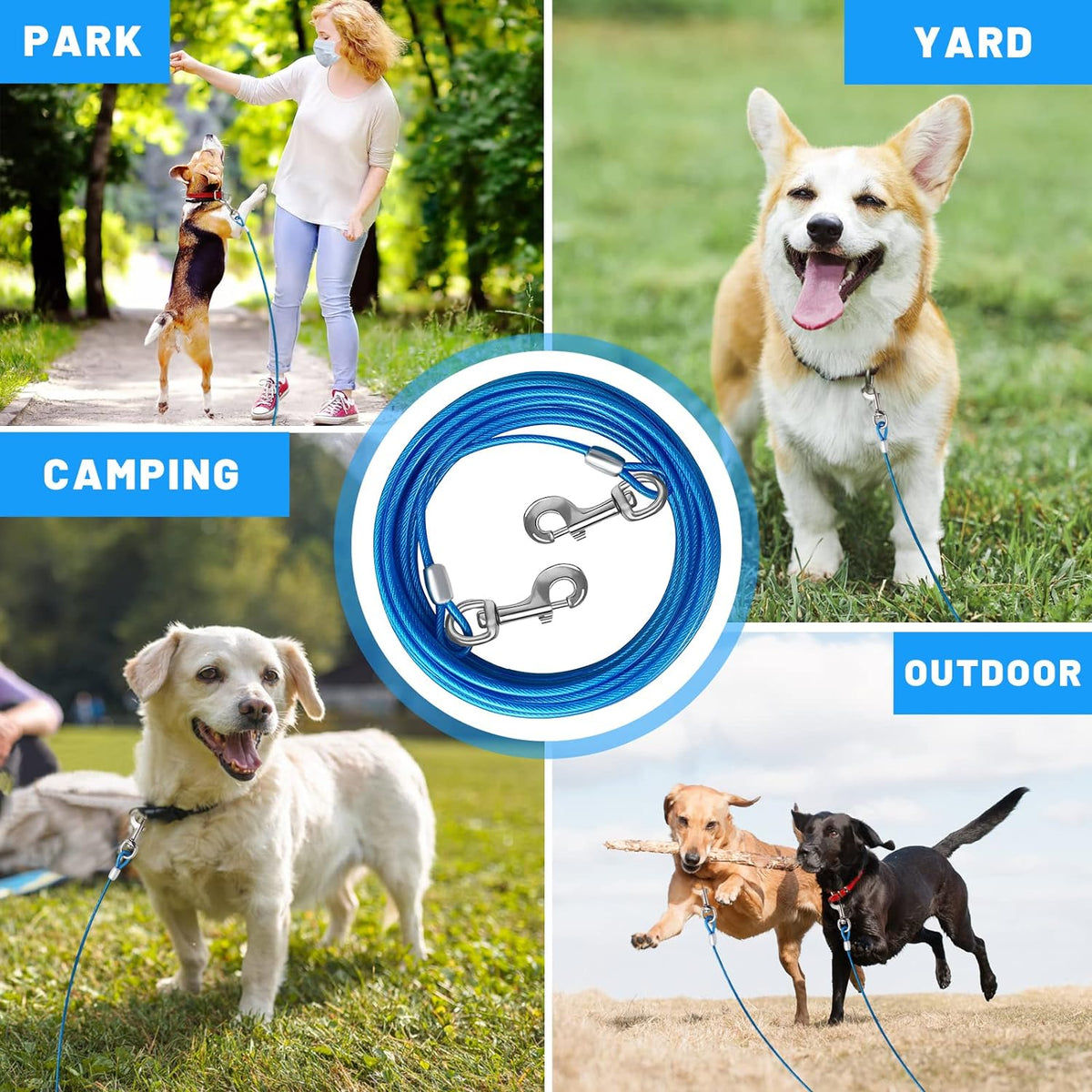 Dog Tie Out Cable, Dog Runner Cable