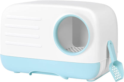 Woofigo Cat Litter Box,Fully Enclosed Litter Box Holds Odors,Prevents Urine and Litter Leakage,Assembly Free,Easy to Clean Stylish Litter Box Furniture with Pull-Out Litter Tray and Litter Scoop