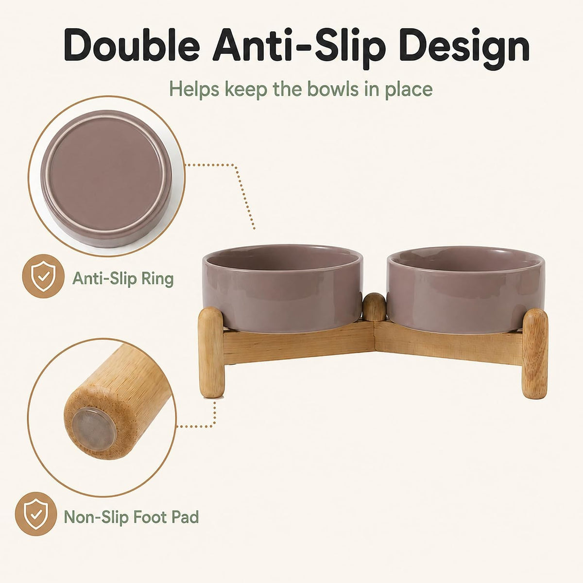 Ceramic Dog Bowls Elevated, Raised Dog Food Bowl for Puppies