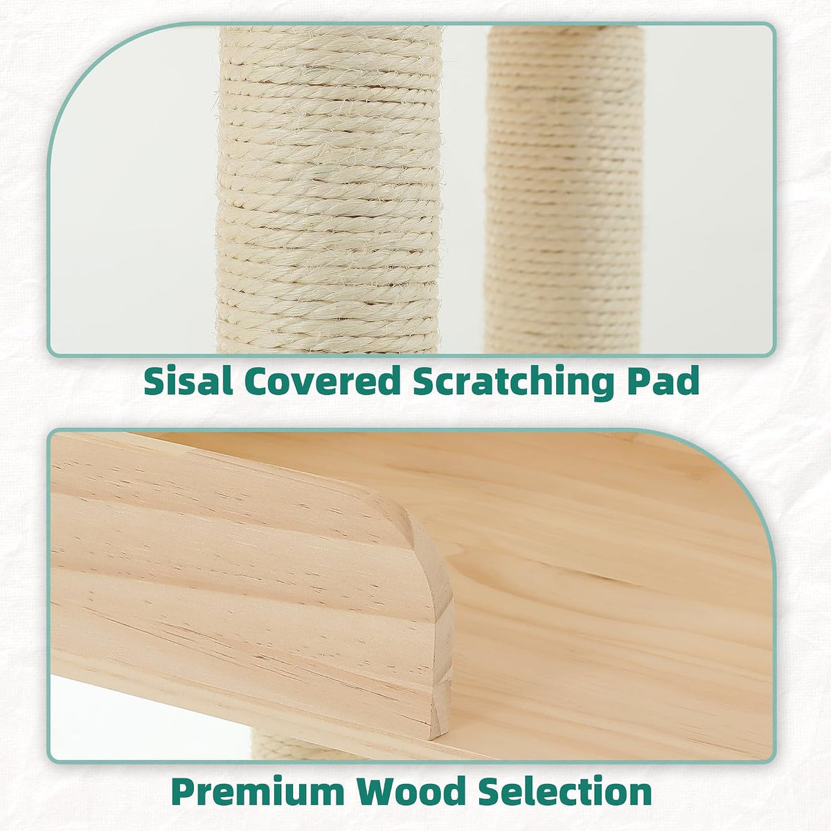 Wood Cat Tower for Automatic Litter Box, 4 Tier Cat Tree, 60 Inch