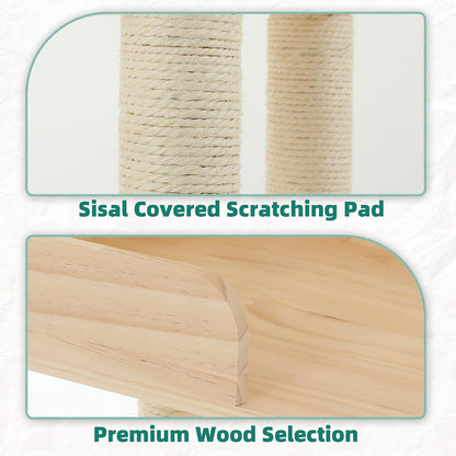 Wood Cat Tower for Automatic Litter Box, 4 Tier Cat Tree, 60 Inch