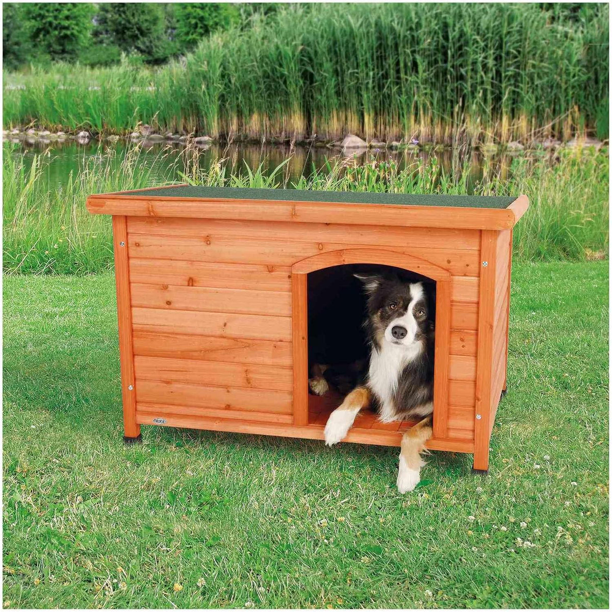 Pet Products Dog Club House, Large,Glazed Pine,40.75X26.75X28.25 Inch (Pack of 1),39552