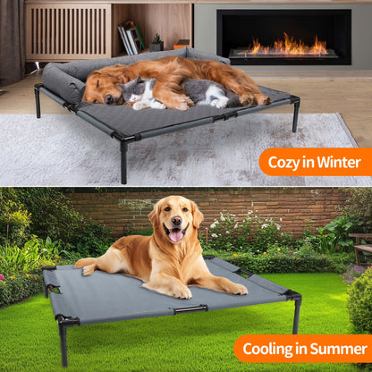 Washable Dog Couch Bed,Large Dog Bed Furniture Protector for Couch,Cooling Elevated Dog Bed Mat Pillow