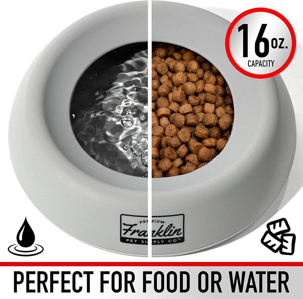 Franklin Sports No-Spill Travel Pet Bowl for Dogs + Cats - 16 Oz.