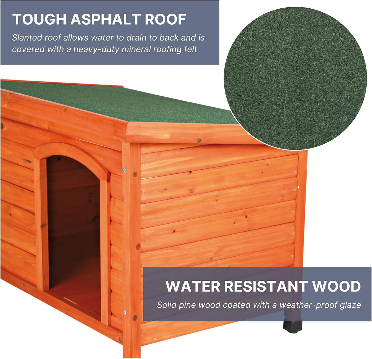 Pet Products Dog Club House, Large,Glazed Pine,40.75X26.75X28.25 Inch (Pack of 1),39552