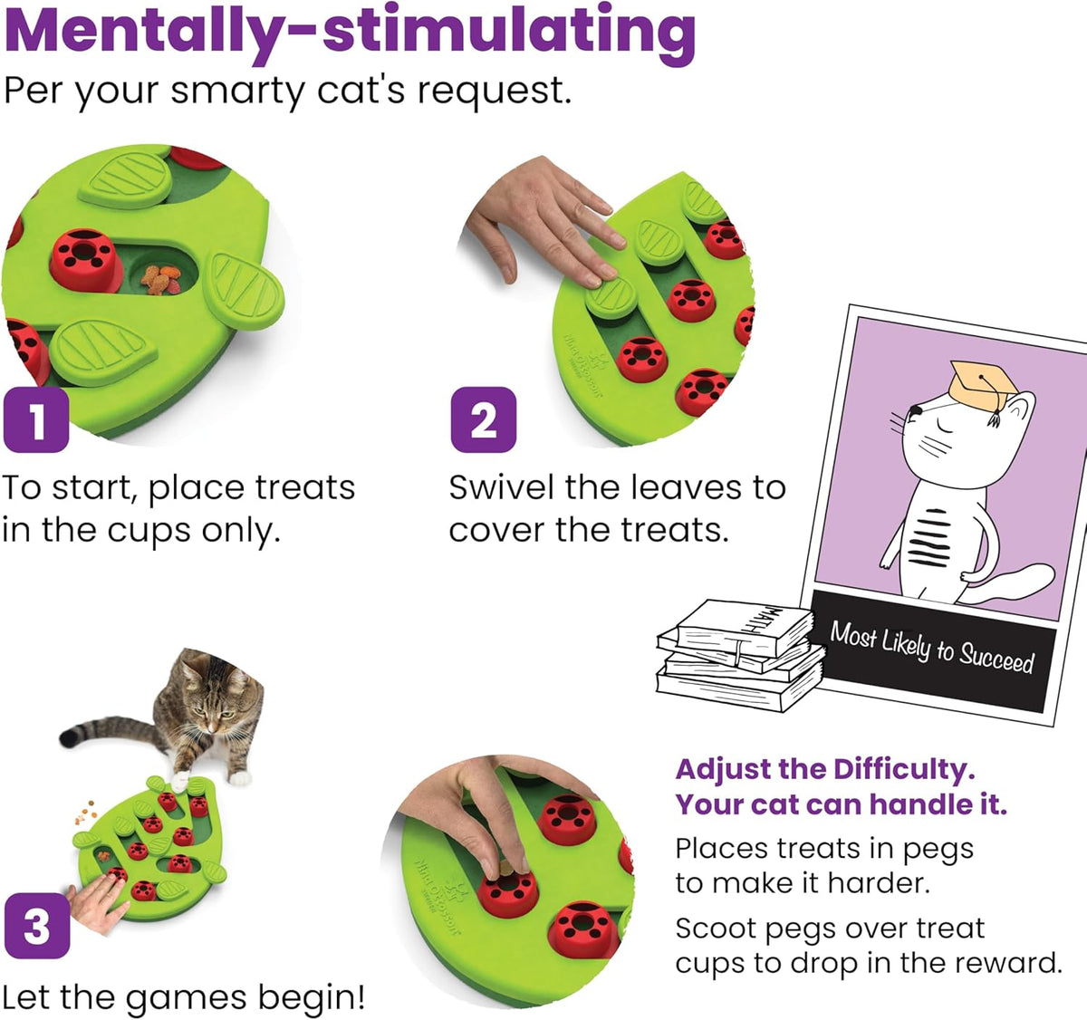 Nina Ottosson Buggin’ Out Puzzle & Play Cat Toy Treat Puzzle, 14"