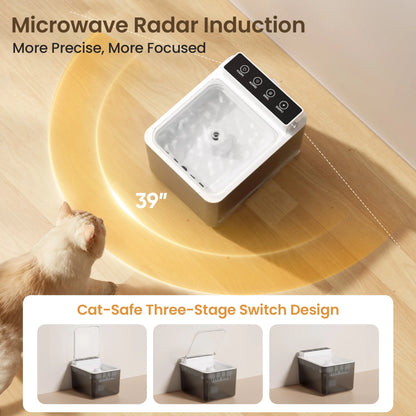 Water Fountain for Cat with Dustproof Cover, 101.4Oz/3L Automatic Cat Water Fountain for Drinking, Fba-Free ABS, Detachable Tank, Pet Dispenser with Replacement Filter, USB Plug-In Charge