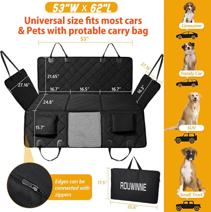 Waterproof Dog Back Seat Extender Hard Bottom Hammock Pet Bed for Car SUV Truck
