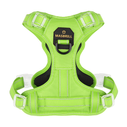 Reflective Dog Harness No Pull Dog Vest Harness with Handle,No Choke Adjustable Soft Padded Pet Vest for Small Dogs,Green Dog Galters