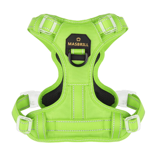Reflective Dog Harness No Pull Dog Vest Harness with Handle,No Choke Adjustable Soft Padded Pet Vest for Small Dogs,Green Dog Galters