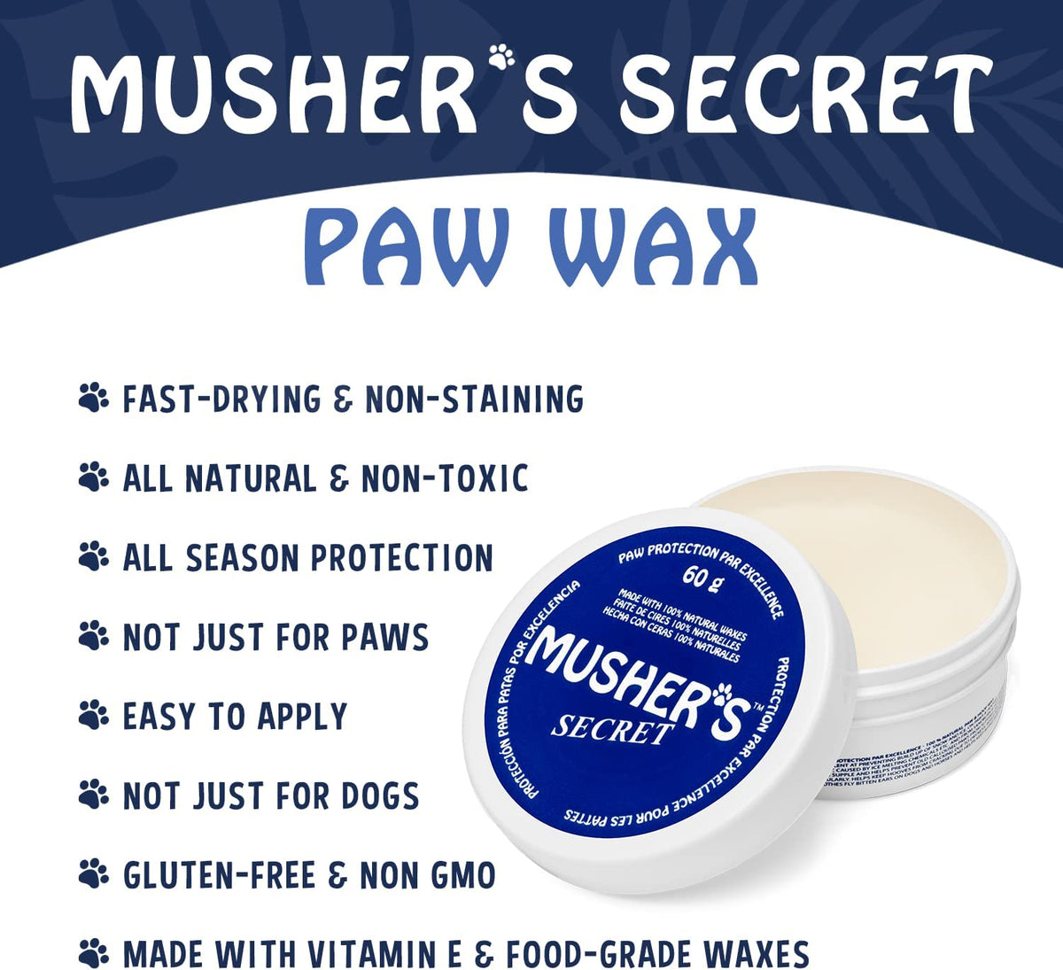 All-Natural Dog Paw Balm, All-Season Paw Protector, 60G