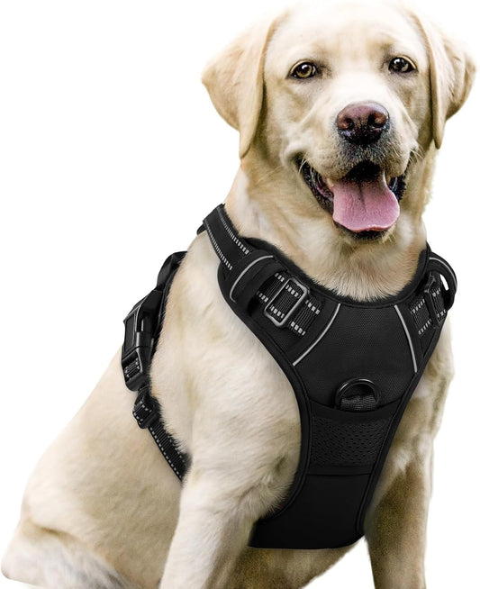 Dog Harness, No Pull for Large Dogs with 2 Leash Clips, Pet Vest