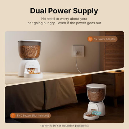 Automatic Cat Feeder with Wifi, Timed Cat Dry Food Dispenser for Cats Dog