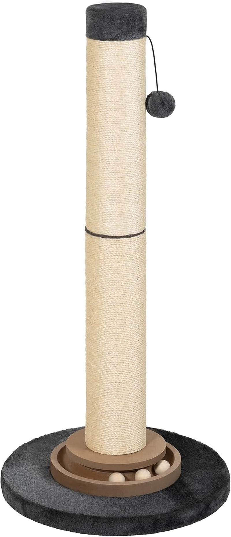 Heavy Duty Cat Scratching Post, 35 Inch Tall Cat Scratcher Cat Tree Tower with Hanging Ball for Indoor Cats Adults,Sisal Scratching Post with Toys