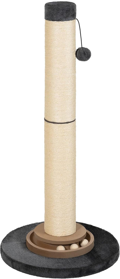 Heavy Duty Cat Scratching Post, 35 Inch Tall Cat Scratcher Cat Tree Tower with Hanging Ball for Indoor Cats Adults,Sisal Scratching Post with Toys