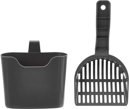 Durable Cat Litter Scoop with Holder, Hangs on Litter Box, Efficient Scooper