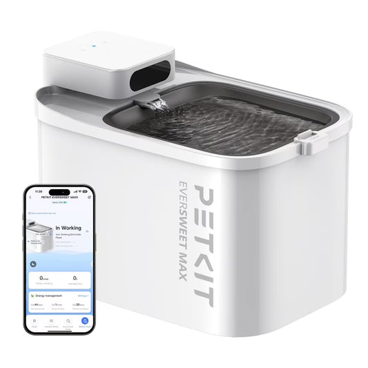 EVERSWEET MAX Cordless Cat Water Fountain, 105 Fl Oz/3L Automatic Pet Water Dispenser for Cats, Dogs - Includes Replacement Filters