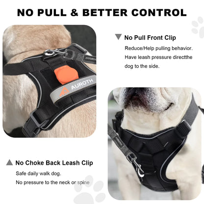 Dog Harness for Large Dogs, No Pull Dog Harness with Handle, Reflective Pet Harness, Adjusatble Service Vest Harness for Dog