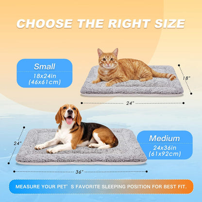 Self Warming Cat Bed, Reversible Cooling Mat for Cats, Gray, 18 X 24 Inches