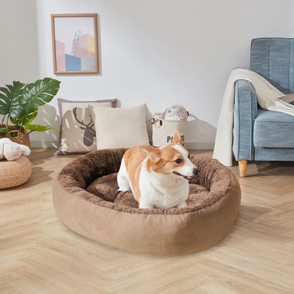 PALIFEUR Small Dog Bed for Puppy&Cat, Comfort Warmth Dog Bed, Thickened Soft Dog Beds with Cozy Sleeping, Washable Dog Bed Velvet Cover, Indoor, Gray(19.69"X15.75")