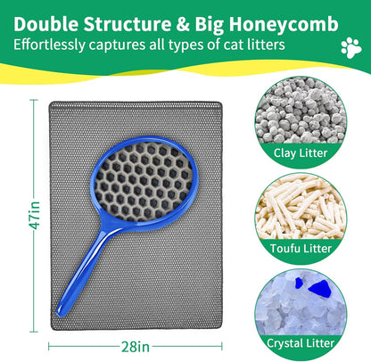 Cat Litter Mat,Xl47''X 28'' Extra Large Litter Trapping Mat Kitty Rug