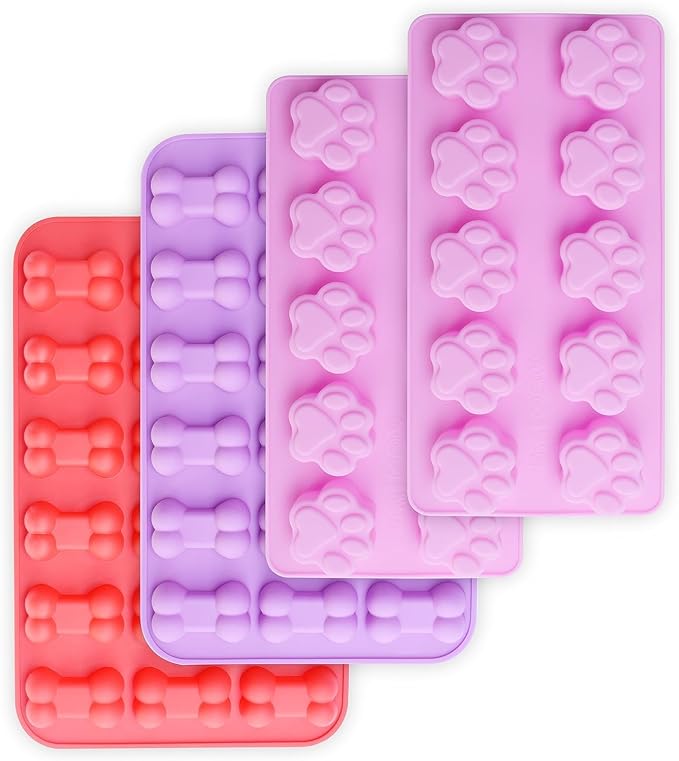 Puppy Dog Paw and Bone Silicone Molds, Set of 4PCS