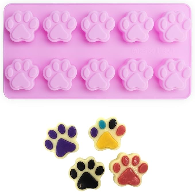 Puppy Dog Paw and Bone Silicone Molds, Set of 4PCS