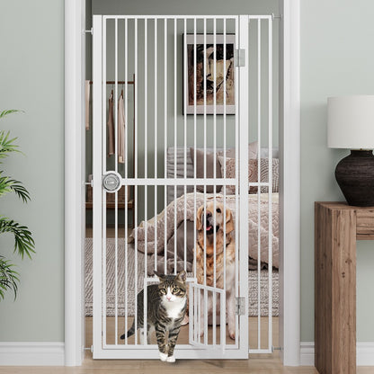 Pet Dog Cat Gate for Doorway Adjustable Pet Safety Gate with Extension 61" Tall