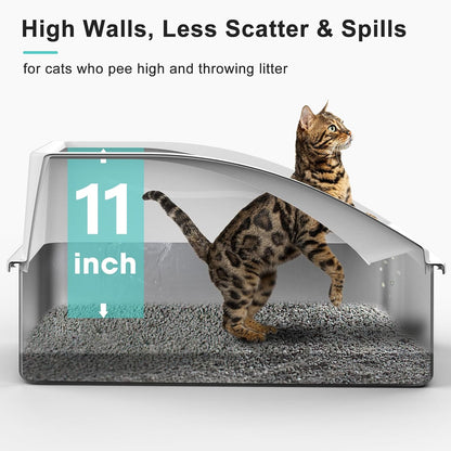 Stainless Steel Litter Box | XL Enclosed Cat Litter Boxes with Lid